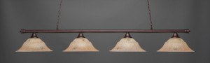 Oxford 4 Light Bar Shown In Bronze Finish With 16" Italian Marble Glass (374-BRZ-53618)