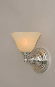Wall Sconce Shown In Chrome Finish With 7" Amber Marble Glass (40-CH-503) Wall Sconce Shown In Chrome Finish With 7" Amber Marble Glass (40-CH-503)