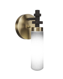 Salinda 1 Light Wall Sconce In Espresso & Brass Finish With 2.5” White Muslin Glass (2511-ESBR-601) Salinda 1 Light Wall Sconce In Espresso & Brass Finish With 2.5” White Muslin Glass (2511-ESBR-601)