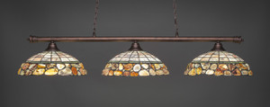 Oxford 3 Light Bar Shown In Bronze Finish With 16” Cobblestone Art Glass (373-BRZ-973)
