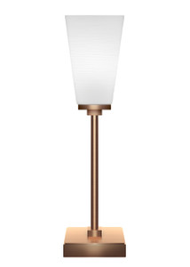 Luna Accent Table Lamp Shown In New Age Brass Finish With 5" Square White Linen Glass (54-NAB-671)