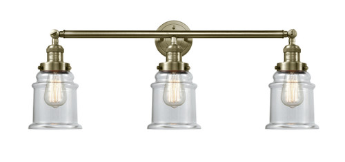 Canton 3 Light Bath Vanity Light In Antique Brass (205-Ab-G182)