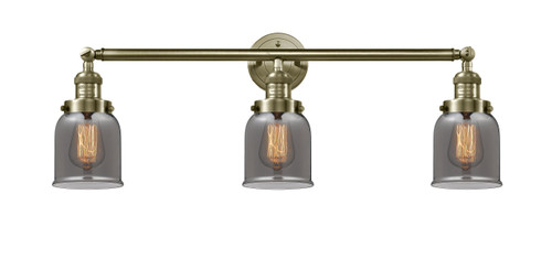 Small Bell 3 Light Bath Vanity Light In Antique Brass (205-Ab-G53)