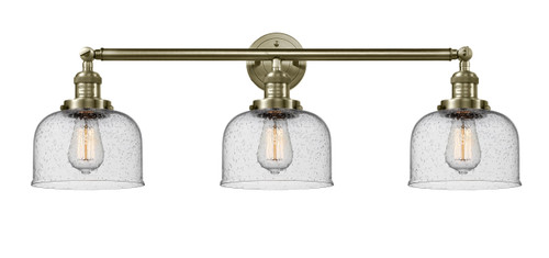 Large Bell 3 Light Bath Vanity Light In Antique Brass (205-Ab-G74)