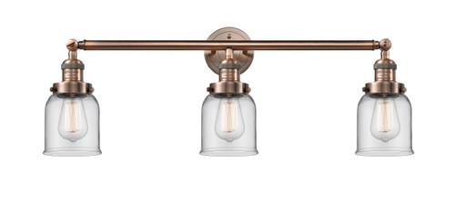 Small Bell 3 Light Bath Vanity Light In Antique Copper (205-Ac-G52)