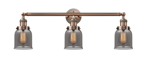 Small Bell 3 Light Bath Vanity Light In Antique Copper (205-Ac-G53)