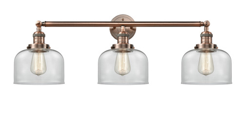Large Bell 3 Light Bath Vanity Light In Antique Copper (205-Ac-G72)
