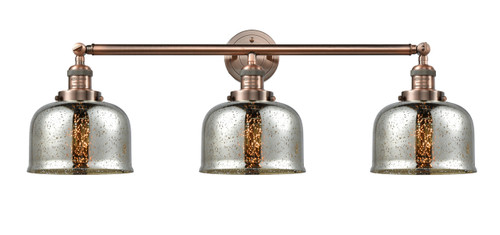 Large Bell 3 Light Bath Vanity Light In Antique Copper (205-Ac-G78)