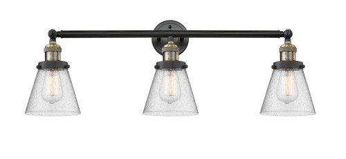 Small Cone 3 Light Bath Vanity Light In Black Antique Brass (205-Bab-G64)