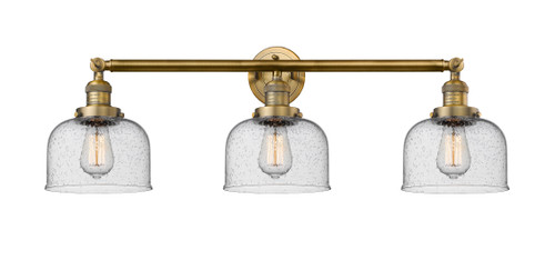Large Bell 3 Light Bath Vanity Light In Brushed Brass (205-Bb-G74)
