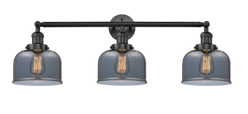 Large Bell 3 Light Bath Vanity Light In Matte Black (205-Bk-G73)