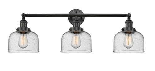 Large Bell 3 Light Bath Vanity Light In Matte Black (205-Bk-G74)