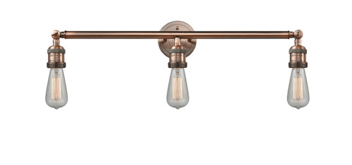 Bare Bulb 3 Light Bath Vanity Light In Antique Copper (205Nh-Ac)