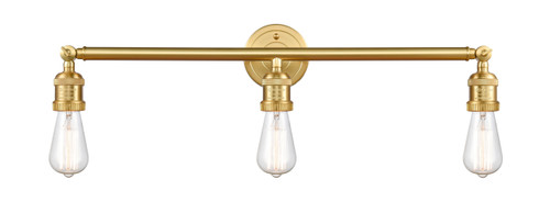 Bare Bulb 3 Light Bath Vanity Light In Satin Gold (205Nh-Sg)