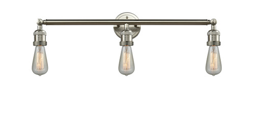 Bare Bulb 3 Light Bath Vanity Light In Brushed Satin Nickel (205Nh-Sn)