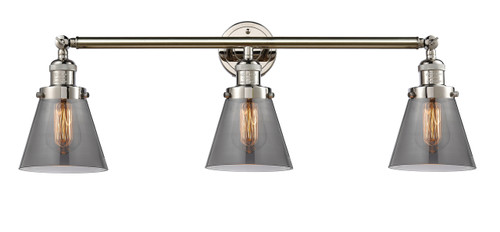 Small Cone 3 Light Bath Vanity Light In Polished Nickel (205-Pn-G63)