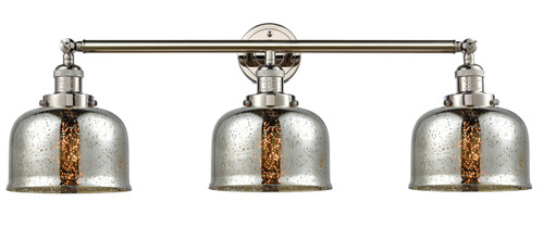 Large Bell 3 Light Bath Vanity Light In Polished Nickel (205-Pn-G78)