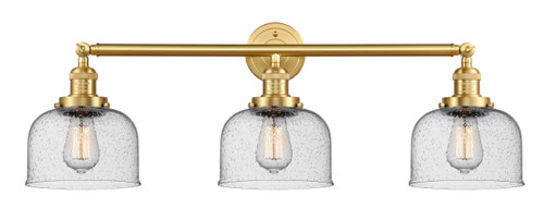 Large Bell 3 Light Bath Vanity Light In Satin Gold (205-Sg-G74)