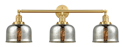 Large Bell 3 Light Bath Vanity Light In Satin Gold (205-Sg-G78)