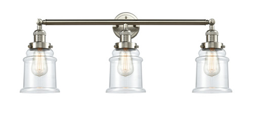 Canton 3 Light Bath Vanity Light In Brushed Satin Nickel (205-Sn-G182)