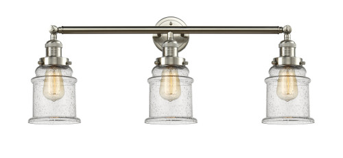 Canton 3 Light Bath Vanity Light In Brushed Satin Nickel (205-Sn-G184)