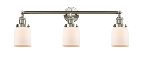 Small Bell 3 Light Bath Vanity Light In Brushed Satin Nickel (205-Sn-G51)