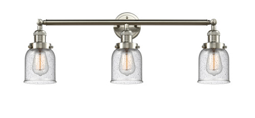 Small Bell 3 Light Bath Vanity Light In Brushed Satin Nickel (205-Sn-G54)