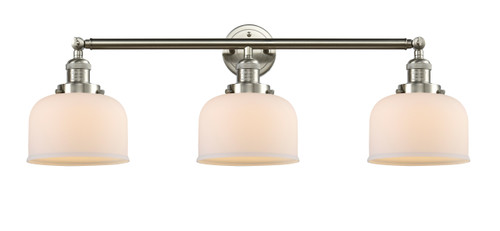 Large Bell 3 Light Bath Vanity Light In Brushed Satin Nickel (205-Sn-G71)