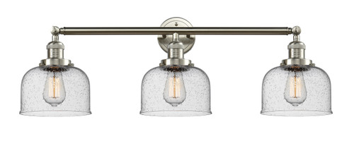Large Bell 3 Light Bath Vanity Light In Brushed Satin Nickel (205-Sn-G74)