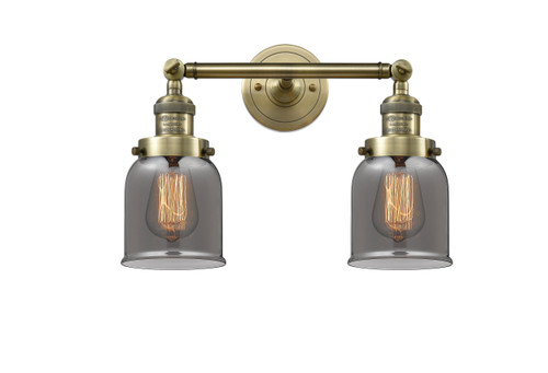 Small Bell 2 Light Bath Vanity Light In Antique Brass (208-Ab-G53)