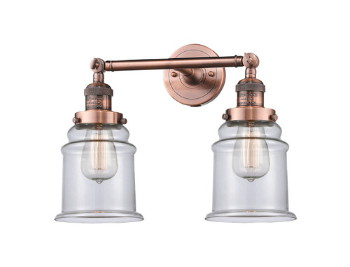 Canton 2 Light Bath Vanity Light In Antique Copper (208-Ac-G182)