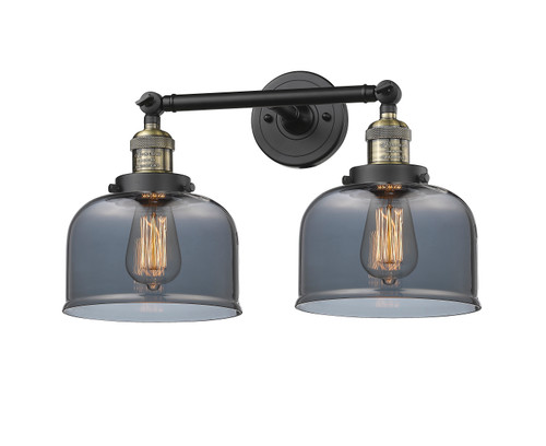 Large Bell 2 Light Bath Vanity Light In Black Antique Brass (208-Bab-G73)