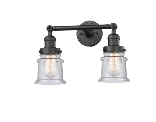 Small Canton 2 Light Bath Vanity Light In Oil Rubbed Bronze (208-Ob-G184S)