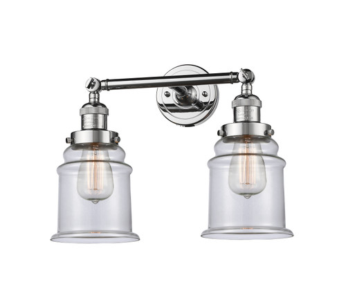 Canton 2 Light Bath Vanity Light In Polished Chrome (208-Pc-G182)