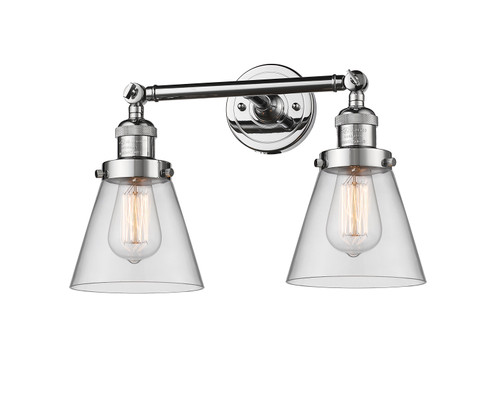 Small Cone 2 Light Bath Vanity Light In Polished Chrome (208-Pc-G62)