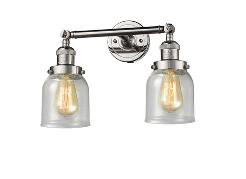 Small Bell 2 Light Bath Vanity Light In Polished Nickel (208-Pn-G54)