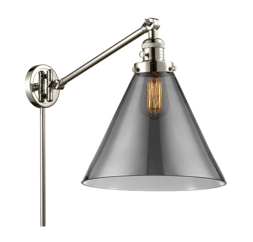 Cone 1 Light Swing Arm With Switch In Polished Nickel (237-Pn-G43-L)
