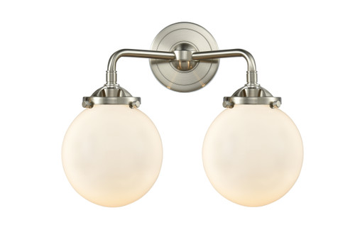 Beacon 2 Light Bath Vanity Light In Brushed Satin Nickel (284-2W-Sn-G201-6)