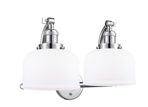 Large Bell 2 Light Bath Vanity Light In Polished Chrome (515-2W-Pc-G71)