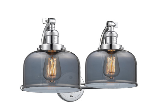 Large Bell 2 Light Bath Vanity Light In Polished Chrome (515-2W-Pc-G73)