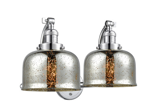 Large Bell 2 Light Bath Vanity Light In Polished Chrome (515-2W-Pc-G78)