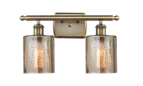 Cobbleskill 2 Light Bath Vanity Light In Antique Brass (516-2W-Ab-G116)