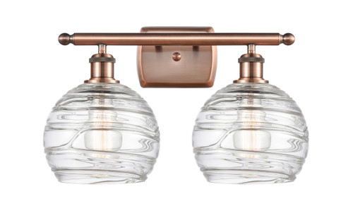 Deco Swirl 2 Light Bath Vanity Light In Antique Copper (516-2W-Ac-G1213-8)