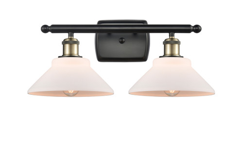 Orwell 2 Light Bath Vanity Light In Black Antique Brass (516-2W-Bab-G131)