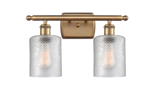 Cobbleskill 2 Light Bath Vanity Light In Brushed Brass (516-2W-Bb-G112)