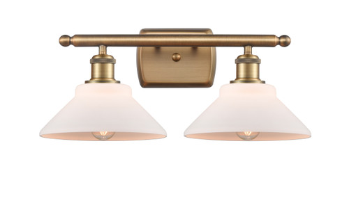 Orwell 2 Light Bath Vanity Light In Brushed Brass (516-2W-Bb-G131)