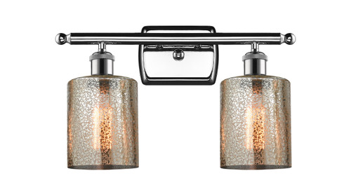 Cobbleskill 2 Light Bath Vanity Light In Polished Chrome (516-2W-Pc-G116)