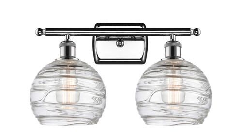 Deco Swirl 2 Light Bath Vanity Light In Polished Chrome (516-2W-Pc-G1213-8)