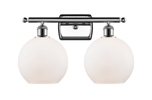 Athens 2 Light Bath Vanity Light In Polished Chrome (516-2W-Pc-G121-8)