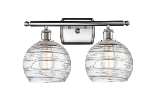 Deco Swirl 2 Light Bath Vanity Light In Brushed Satin Nickel (516-2W-Sn-G1213-8)